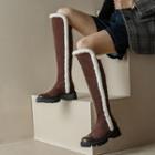 Platform Fleece Trim Tall Boots