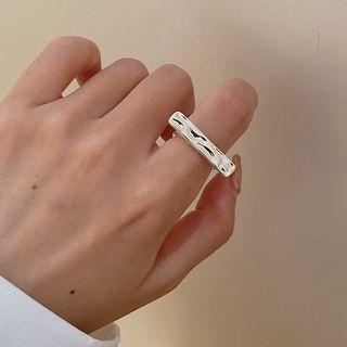 Irregular Alloy Open Ring Silver - One Size