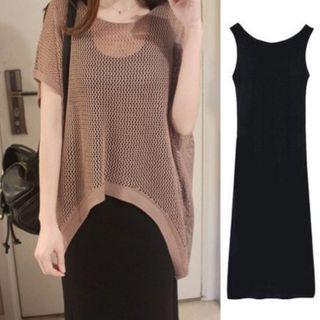 Cutout T-shirt / Sleeveless Dress