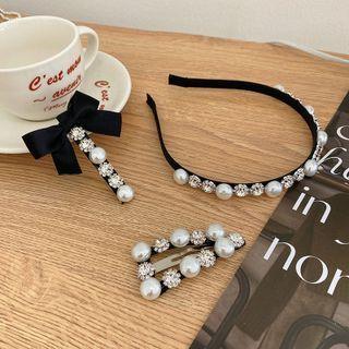 Faux Pearl Rhinestone Hair Clip / Headband (various Designs)