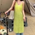 Sleeveless Knit Dress Neon - Green - One Size