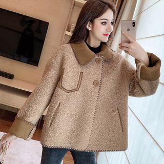 Color Block Button Knit Jacket