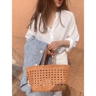 Round-neck Sheer Blouse