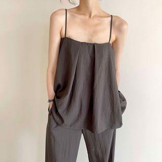 Plain Flowy Camisole Top / Loose Fit Pants