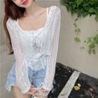 Lace Slim-fit Camisole Top / Lace Light Jacket