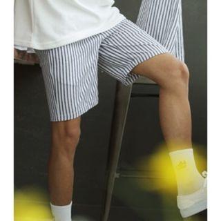 Flat-front Striped Shorts