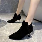 Kitten-heel Faux-leather Ankle Boots