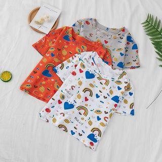 Cropped Short Sleeve Print T-shirt