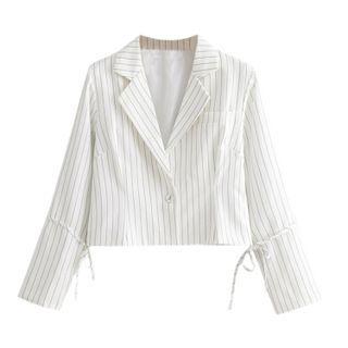 Pinstriped Blazer / Mini A-line Skirt