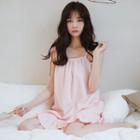 Frilled Hem Spaghetti Strap Sleep Dress