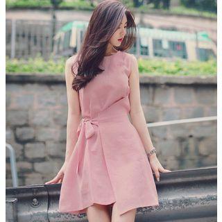 Sleeveless Tie-waist Mini A-line Dress