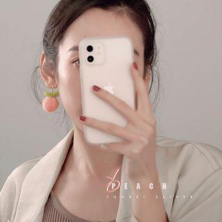 Peach Felt Dangle Earring