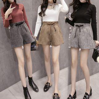 Stripe Tie-waist Wide-leg Shorts