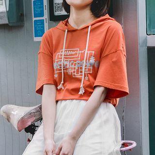 Printed Short-sleeve Hoodie