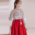 Modern Hanbok Corduroy Dress 2 Pieces Set M