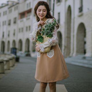 Long-sleeve Floral Print Collared Top