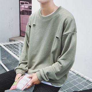 Plain Distressed Pullover