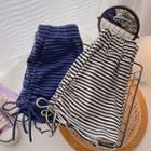 Two-tone Striped High-waist Shorts