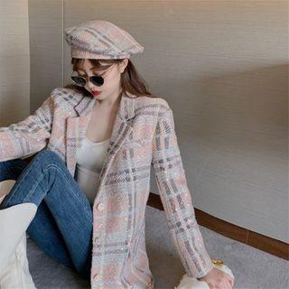 Plaid Hat / Plaid Loose-fit Blazer