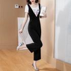Set: Short-sleeve T-shirt + Pinafore Pants