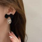 Bow Bead Drop Earring 1 Pair - Black & Gold - One Size