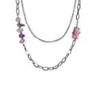 Faux Crystal Stainless Steel Necklace