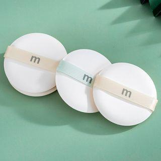Set Of 2 : Powder Puff 2 Pcs - Almond & Light Blue - One Size