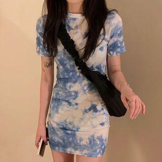 Dye Print Short-sleeve T-shirt / Mini T-shirt Dress