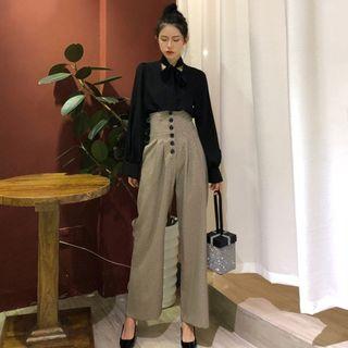 Chiffon Blouse / High Waist Wide Leg Pants