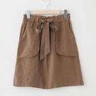Plain Linen Cotton Mini Skirt
