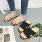 Adhesive Strap Slide Sandals