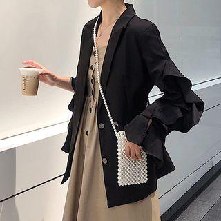 Ruffled Double Breasted Blazer