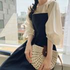 3/4-sleeve Blouse / Midi A-line Overall Dress