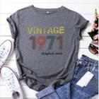 Vintage 1971 Print Cotton Short-sleeve T Shirt