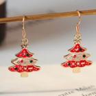 Alloy Christmas Tree Dangle Earring 1 Pair - As Shown In Figure - One Size