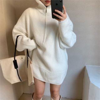 Half-zip Mini Sweater Dress