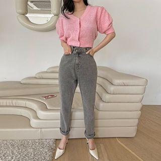 Asymmetric-waist Baggy Jeans