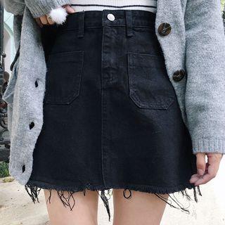 Rip Trim A-line Skirt