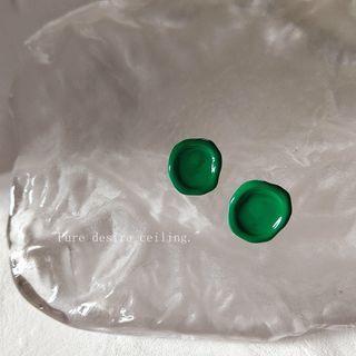 Irregular Glaze Earring 1 Pair - C-482 - Green - One Size
