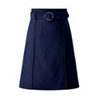 Buckled Faux Suede Skirt