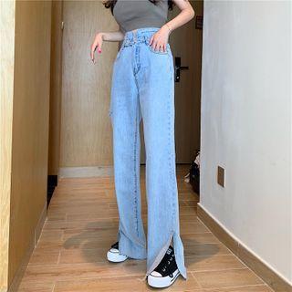 High-waist Split Wide Leg Jeans