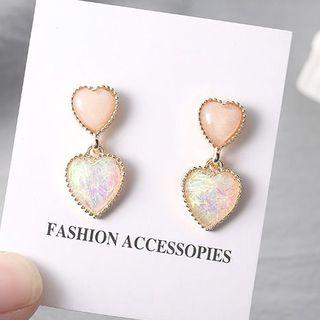 Heart Drop Earring 1 Pair - E757 - S925 Silver - Earrings -