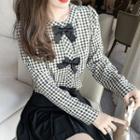 Gingham Bow Accent Blouse