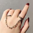 Alloy Cross & Chained Open Ring