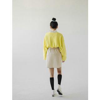 Plus Size Inset Shorts Slit-hem Skirt