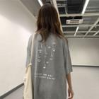 Print Elbow-sleeve Midi T-shirt Dress