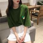 Short-sleeve Print T-shirt Green - One Size