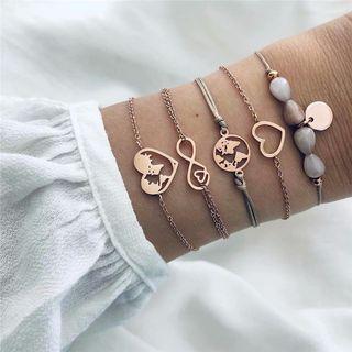 Set Of 5: Alloy Bracelet As Shown In Figure - One Size