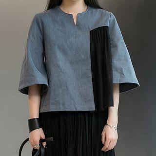 Elbow Sleeve Mesh Panel Top