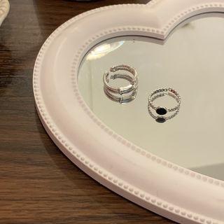 Set Of 2 : Alloy Open Ring (assorted Designs) Set Of 2 - Ring - Silver - One Size